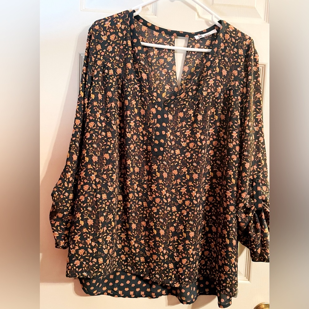 Long sleeve v neck blouse DR2